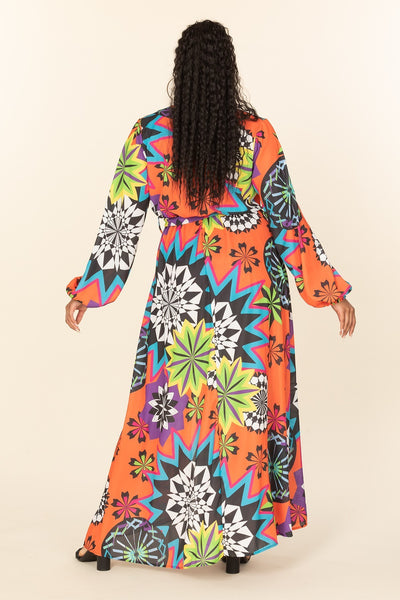 Multi Color Abstract Maxi Dress