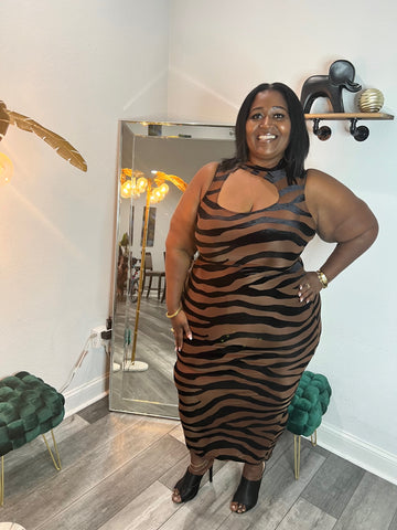 Black & Brown Tigress Dress